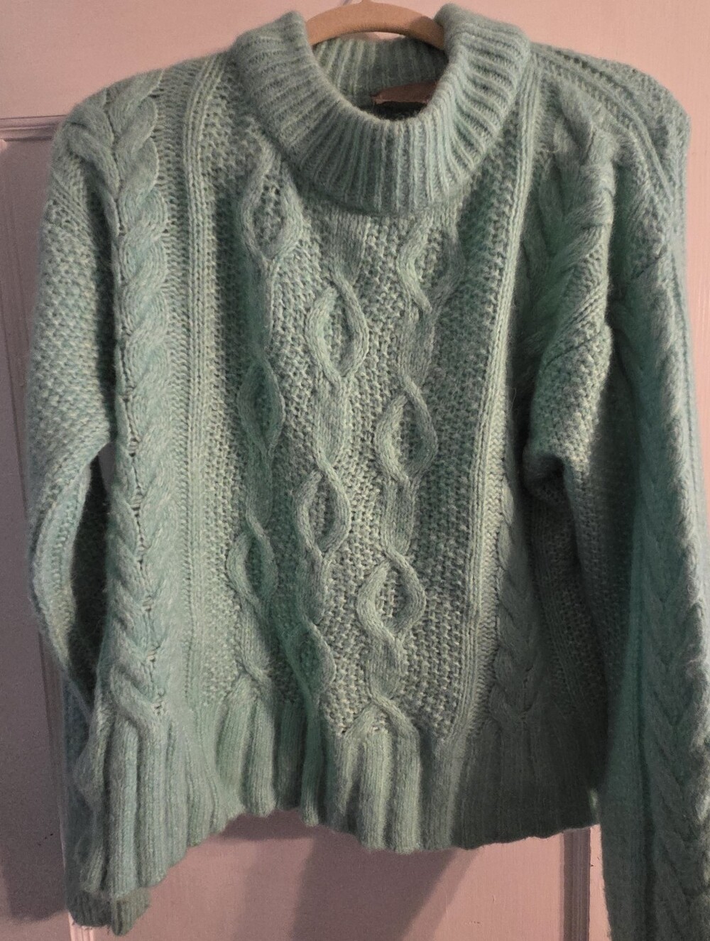 Everlane Mint Cableknit Merino Alpaca Sweater Medium